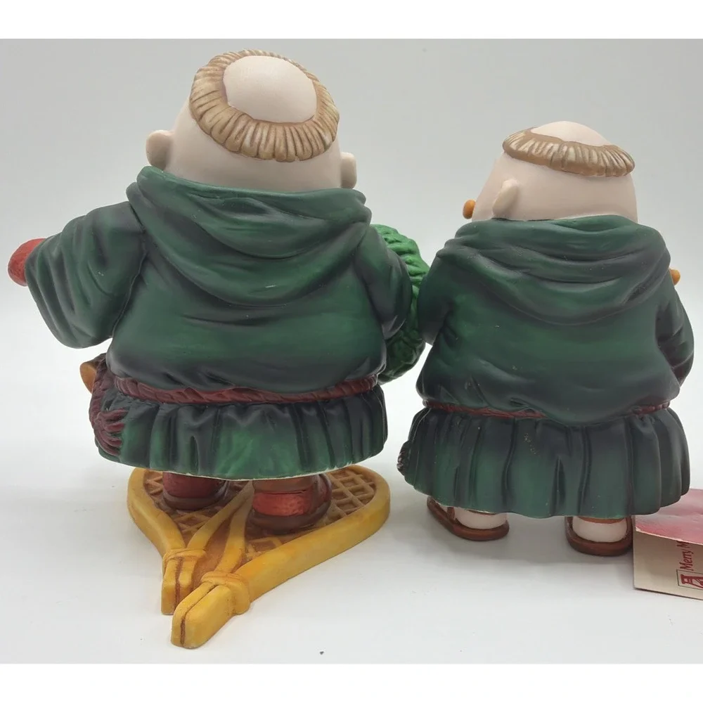 Department 56 Merry Makers Hand Painted Monks. Sigmund Snowshoer & Frederick Flu